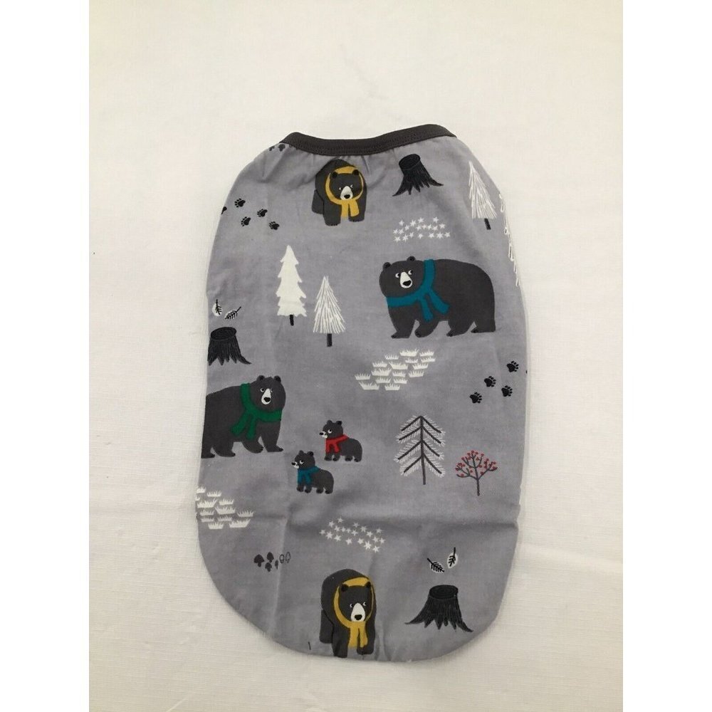 THE COMPANY STORE Dog Snug Fit Pajamas Size Small Grey Bear Winter Holiday Print
